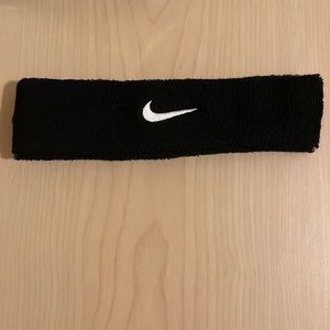 NEW Nike Swoosh Headband BLACK Stretch Terry UNISEX Athletic Run Yoga Sports